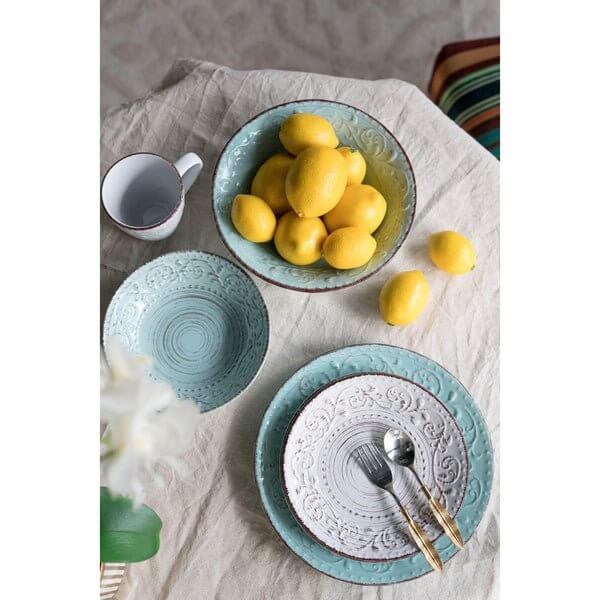 Salad Plate Aqua Vintage Rustic Charm