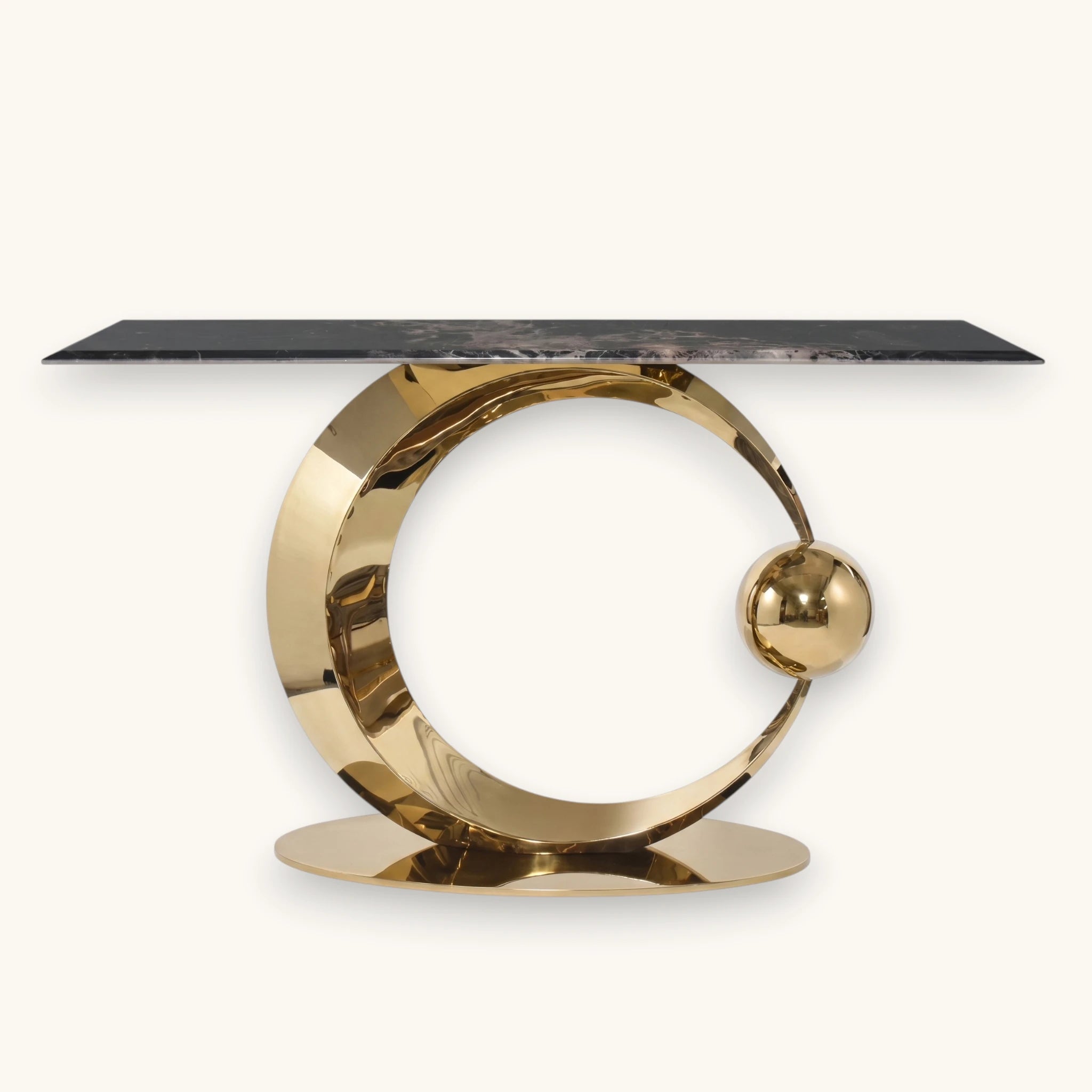 Sculptural Gold Base Console Table - 160cm