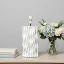 Sculptural White Wave Ceramic Lamp Base