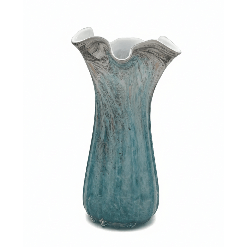 Seashell Design Porcelain Marble Finish Vase