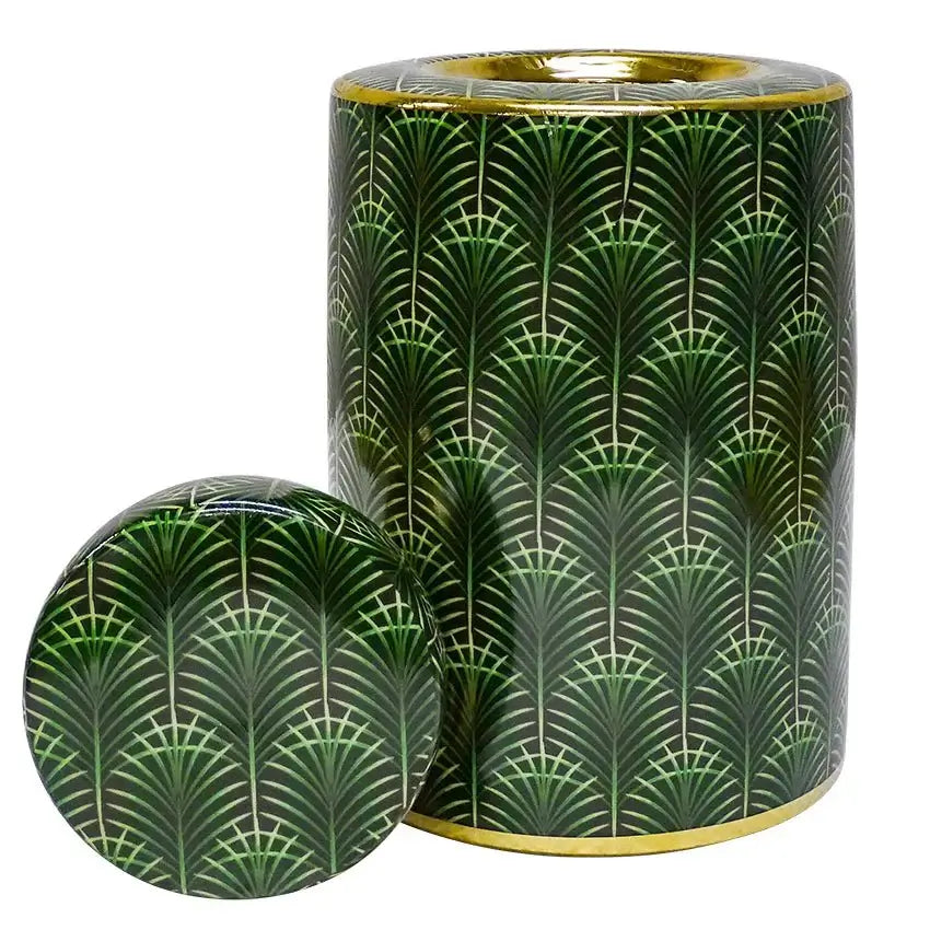 Selangor Green Gold Ceramic Palm Ginger Jar