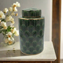 Selangor Green Gold Ceramic Palm Ginger Jar