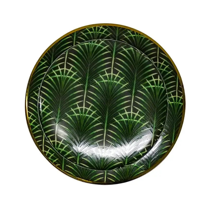 Selangor Green Gold Ceramic Palm Ginger Jar