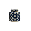Azurean Scallop: Luxury Navy & Gold Ceramic Jar Set (2pc)