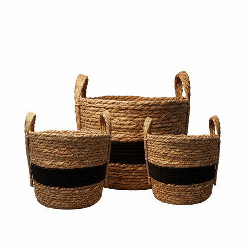 Set of 3 Andrew Seagrass Storage Baskets