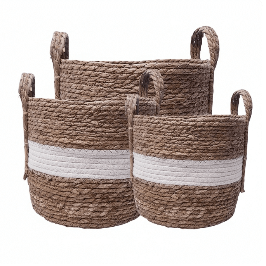 Set of 3 Andrew Water Hyacinth Baskets