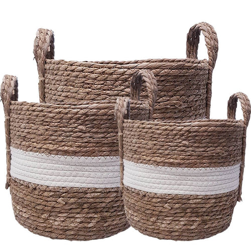 Set of 3 Andrew Water Hyacinth Baskets