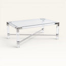 Minimalist Clear Acrylic Coffee Table - Chrome