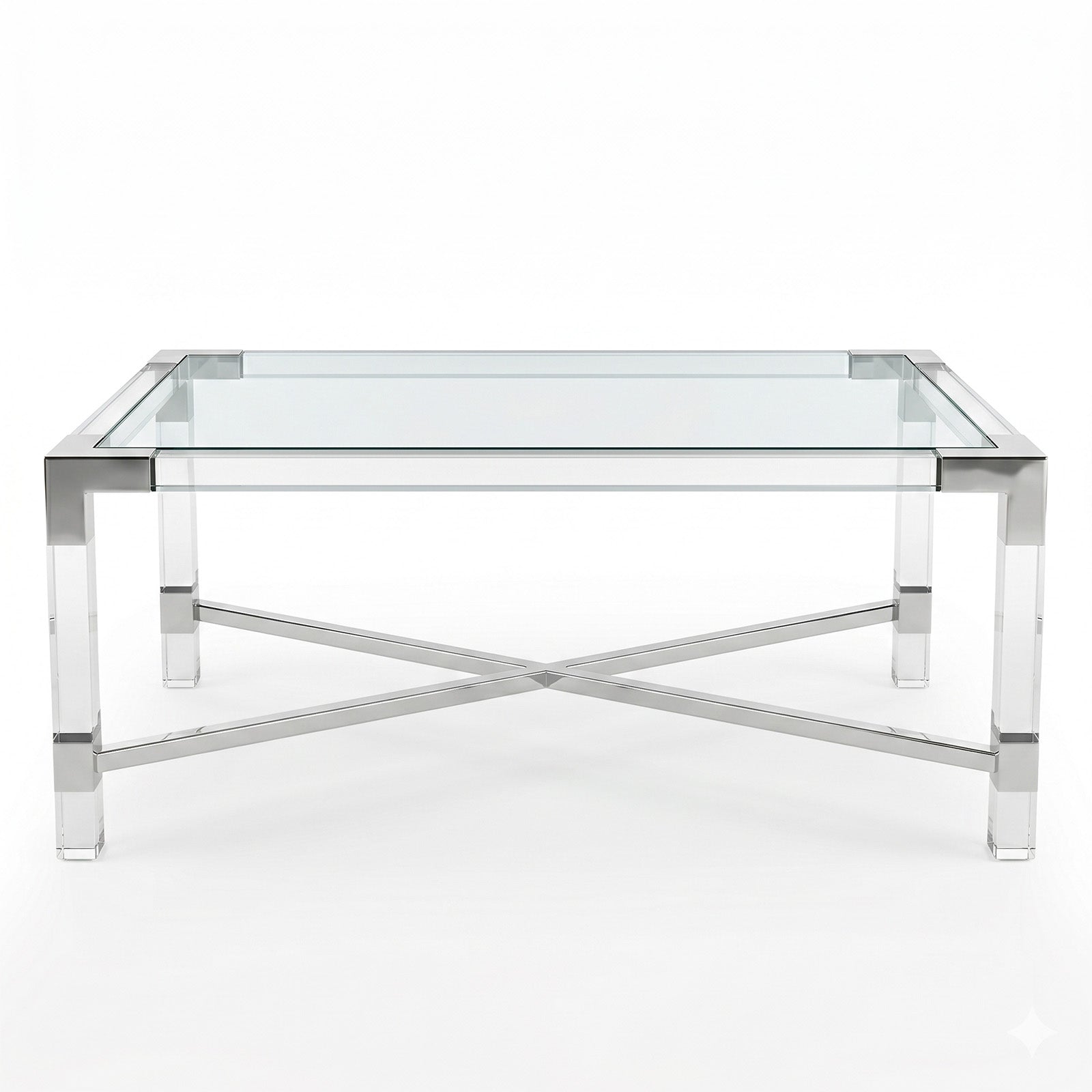 The Claridge Clear Acrylic Modern Minimalist Lucite Coffee Table