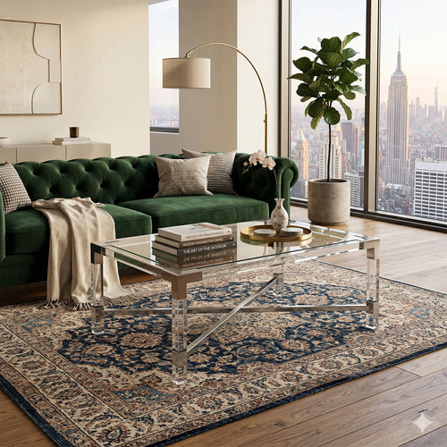 The Claridge Clear Acrylic Modern Minimalist Lucite Coffee Table