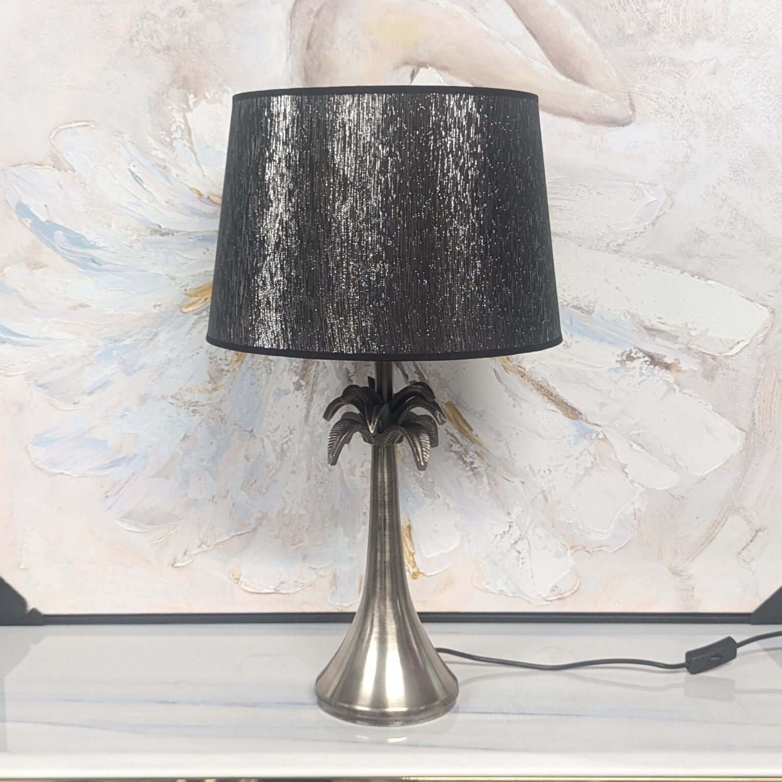 St Vincent Antique Silver Table Lamp Aluminium Base