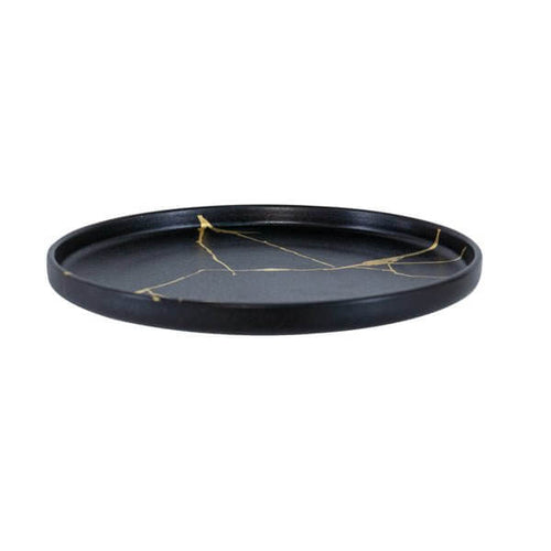 Small Ceramic Plate Wabi-Sabi Small Ceramic Plate Black/Gold