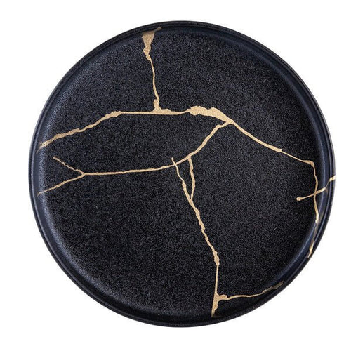 Small Ceramic Plate Wabi-Sabi Small Ceramic Plate Black/Gold