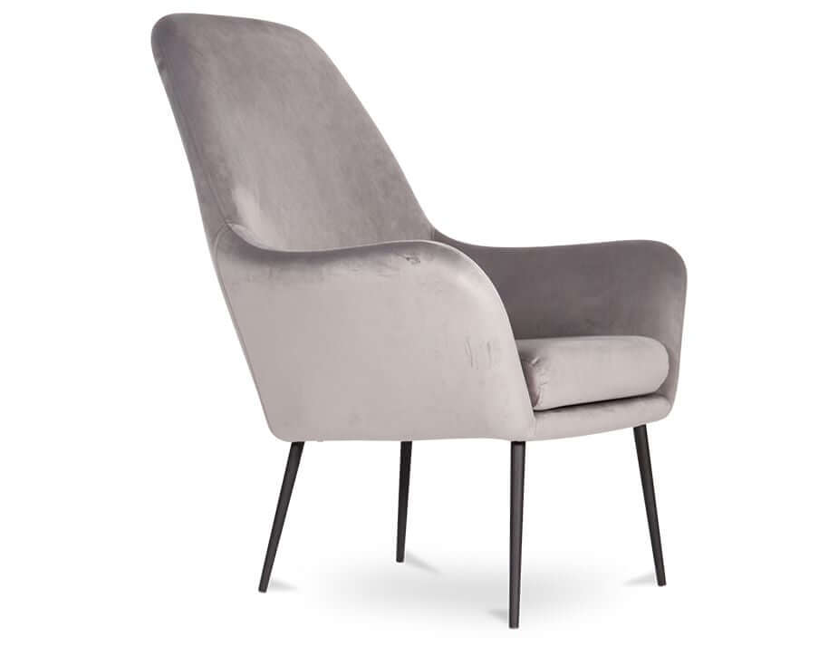 Soho Light Grey Velvet Lounge Chair