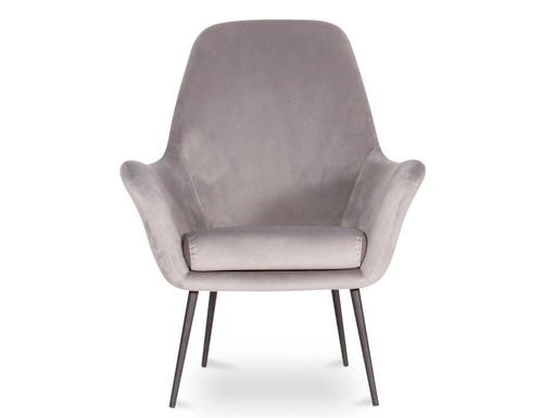 Soho Light Grey Velvet Lounge Chair