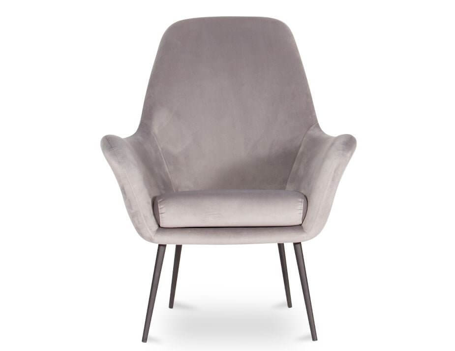 Soho Light Grey Velvet Lounge Chair