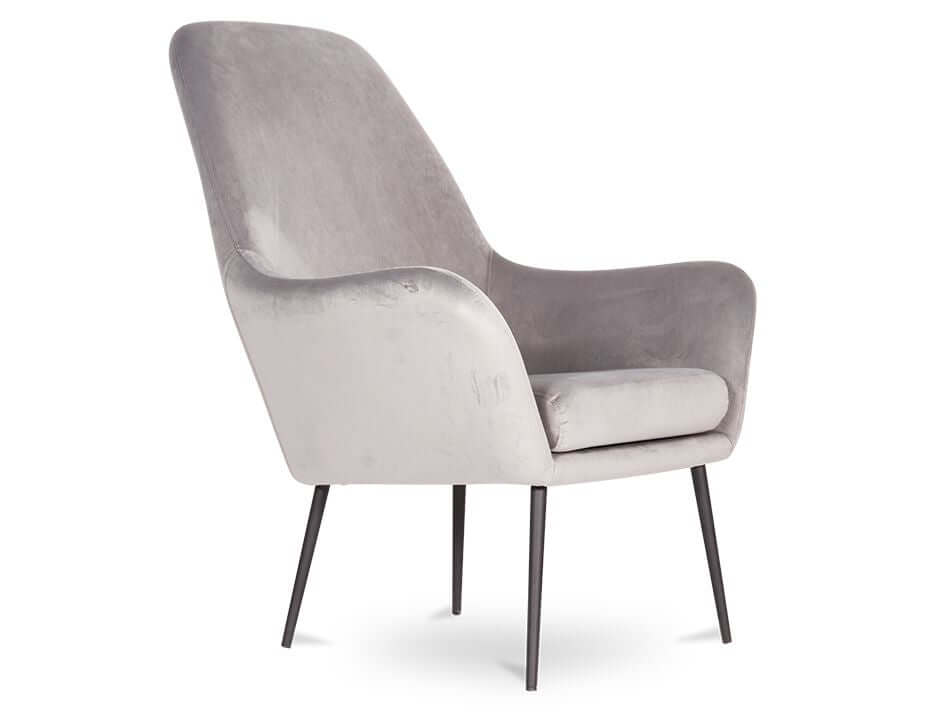 Soho Light Grey Velvet Lounge Chair