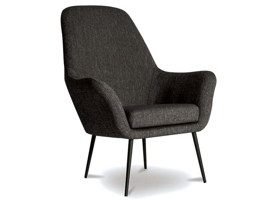 Soho Modern Charcoal Fabric Lounge Chair