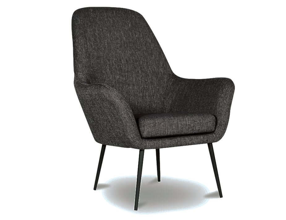 Soho Modern Charcoal Fabric Lounge Chair