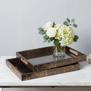 Spiral Pattern Timber Serving Tray Set