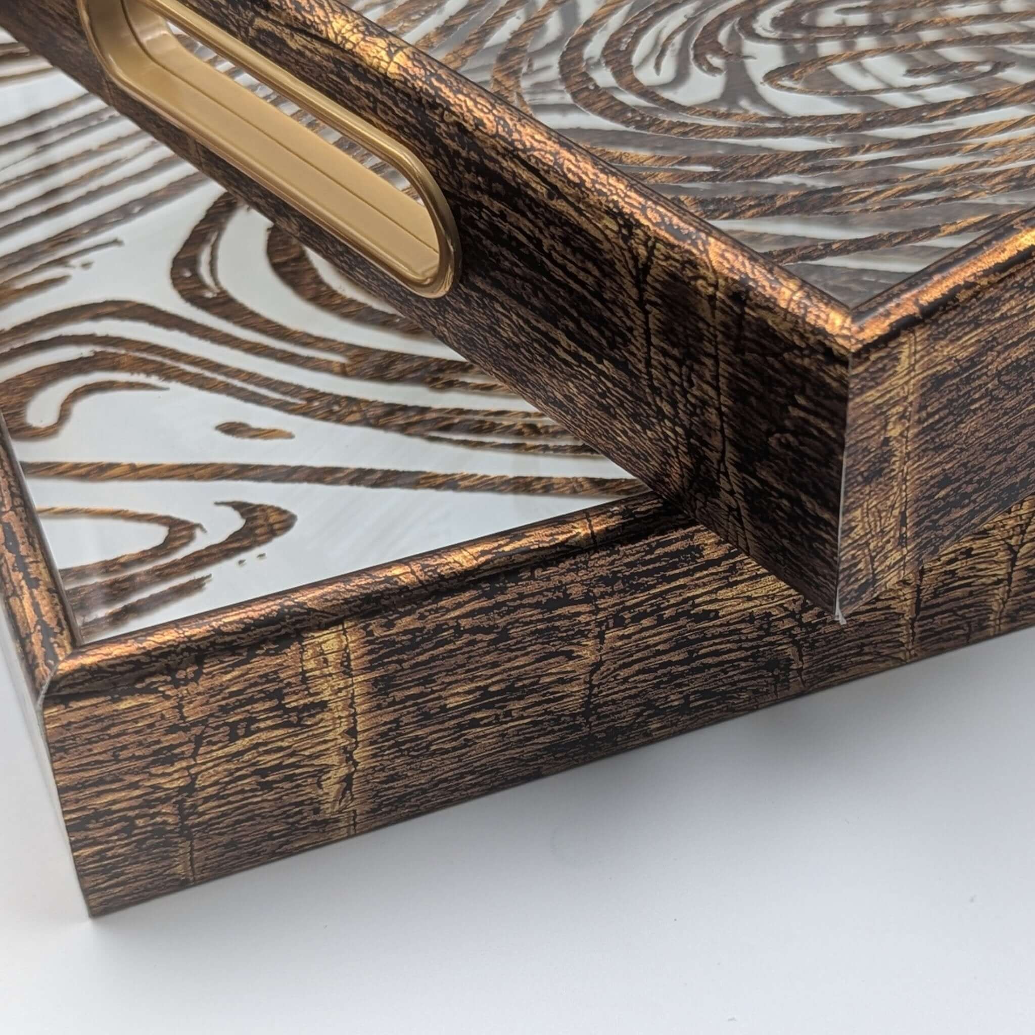 Spiral Pattern Timber Serving Tray Set