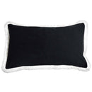 St. Kilda Black Velvet Fringed Cushion