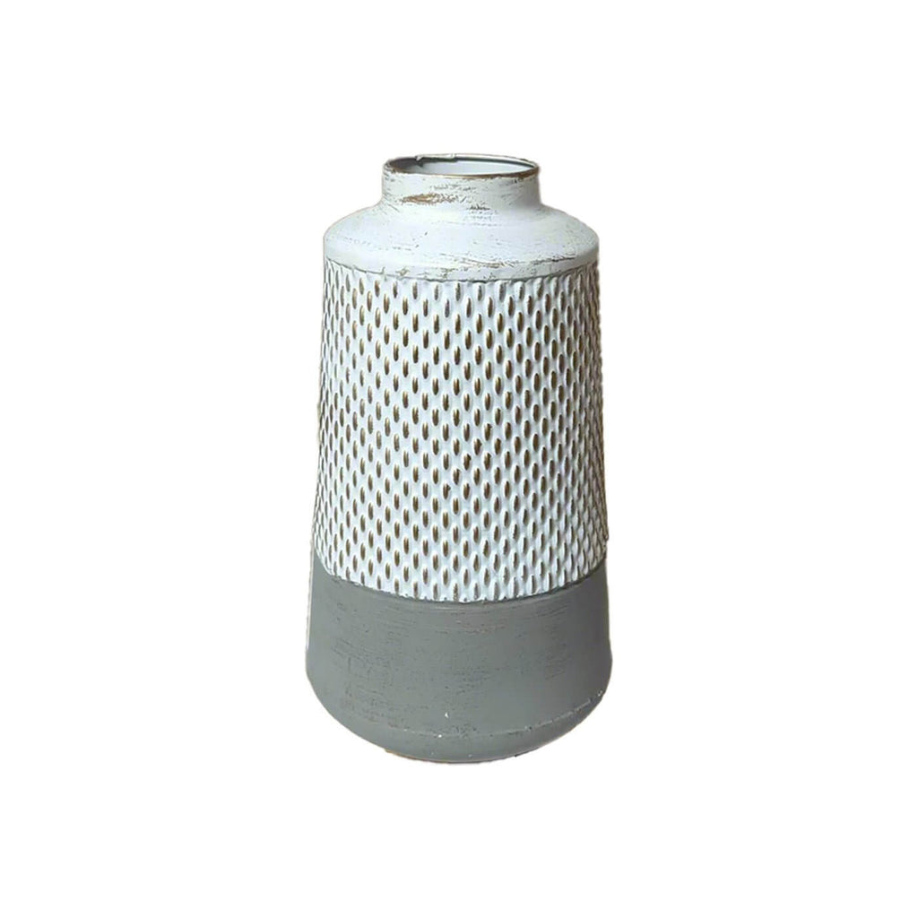 Statement Distressed Gold Metal Vase