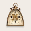 Antique Moving Gear Triangular Table Clock - 32.5cm