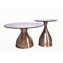 The Aurelia Round Faux Green Marble Coffee Table Set