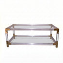 The Claridge Clear Acrylic Modern Coffee Table Gold Accents