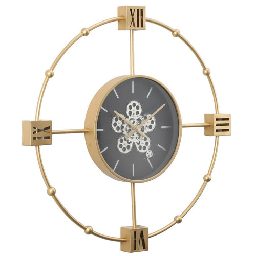 Tiffany Gold Industrial Gear Clock 98cm