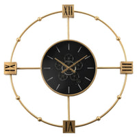 Tiffany Gold Industrial Gear Clock 98cm
