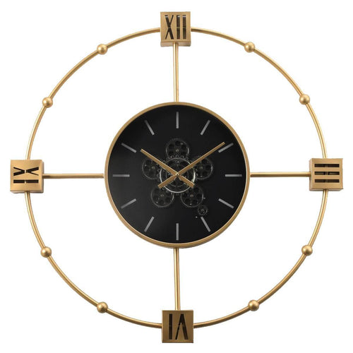 Tiffany Gold Industrial Gear Clock 98cm