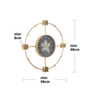 Tiffany Gold Industrial Gear Clock 98cm