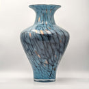 Turquoise Green Gold Art Glass Vase