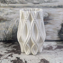 Lara 3D Textured Vase Large Modern White – Ceramic & Porcelain, 33cm