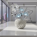 Artisan Crackle Glass Vase Grey Beige