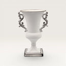 Brushed White Metal Trophy Urn Vase