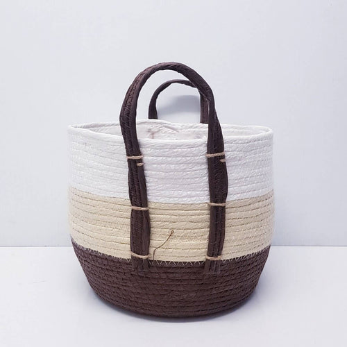 Venus Tri-Color Round Corn Husk Basket