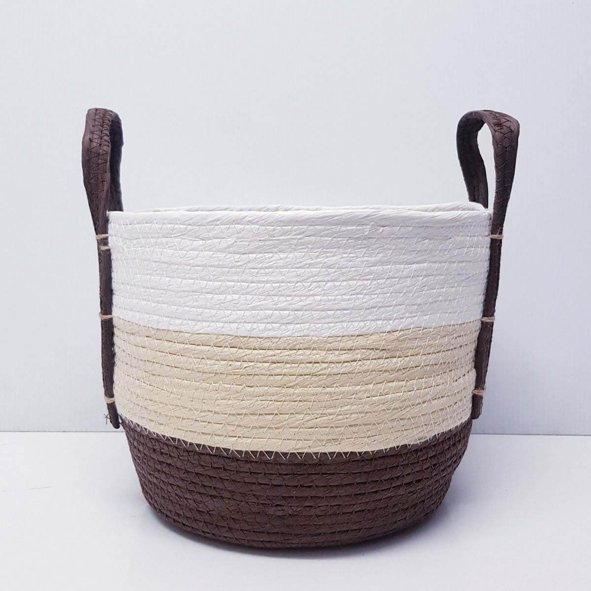 Venus Tri-Color Round Corn Husk Basket