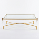 Claridge Acrylic and Gold Glass Coffee Table