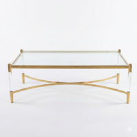 Claridge Acrylic and Gold Glass Coffee Table