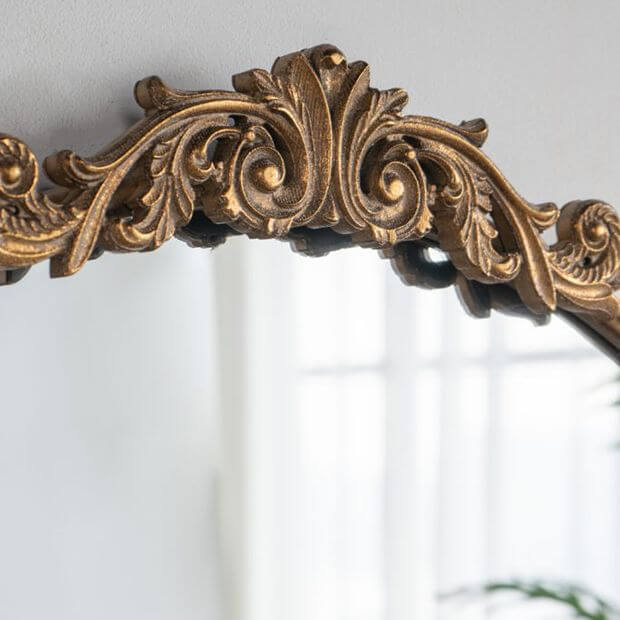 Vintage Baroque Gold Round Mirror 60cm