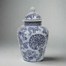 Vintage Blue White Floral Ginger Jar