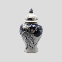 Vintage Blue White Porcelain Ginger Jar