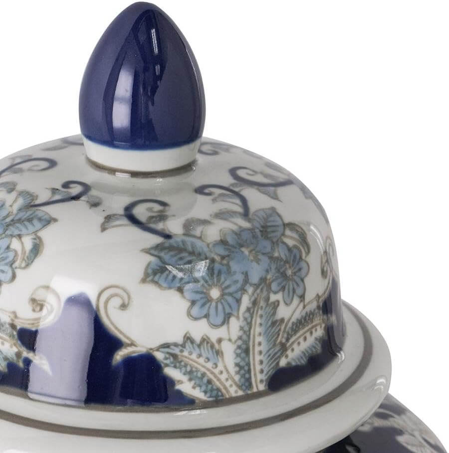 Vintage Blue White Porcelain Ginger Jar