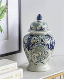 Vintage Blue White Porcelain Ginger Jar