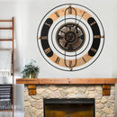 Vintage Country Industrial Gear Clock 90cm
