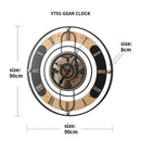 Vintage Country Industrial Gear Clock 90cm