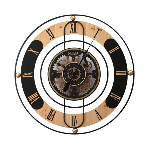 Vintage Country Industrial Gear Clock 90cm